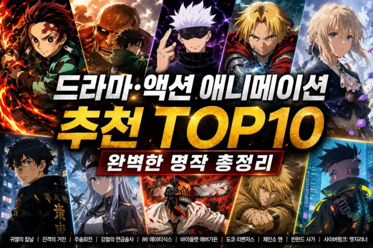 드라마 액션 애니메이션 추천 TOP10